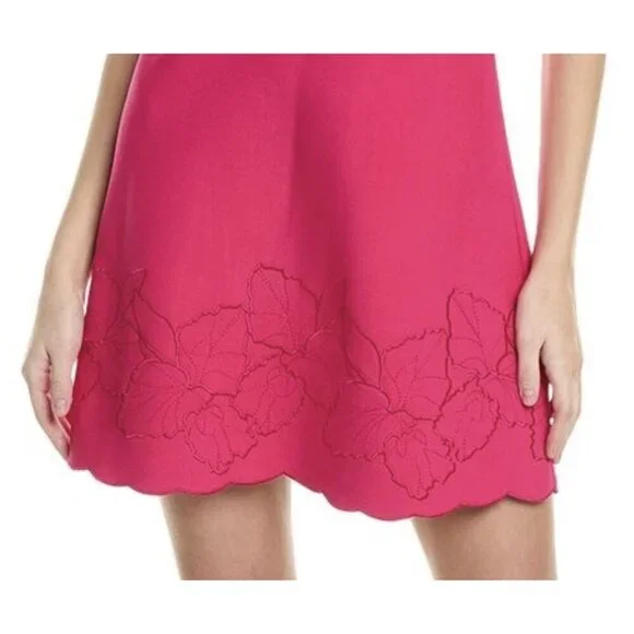 Carolina Herrera $2690 Embroidered Scalloped Large Begonia Dress NEW - Picture 9 of 9